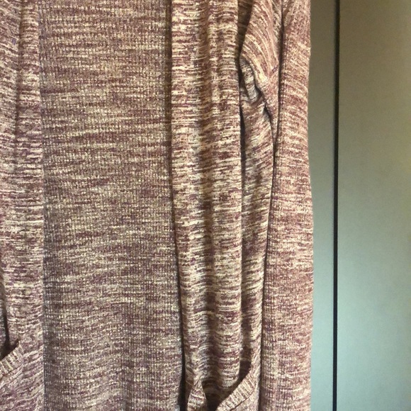 LOFT slouchy open front cardigan with pockets size small purple space dye color - Picture 6 of 16